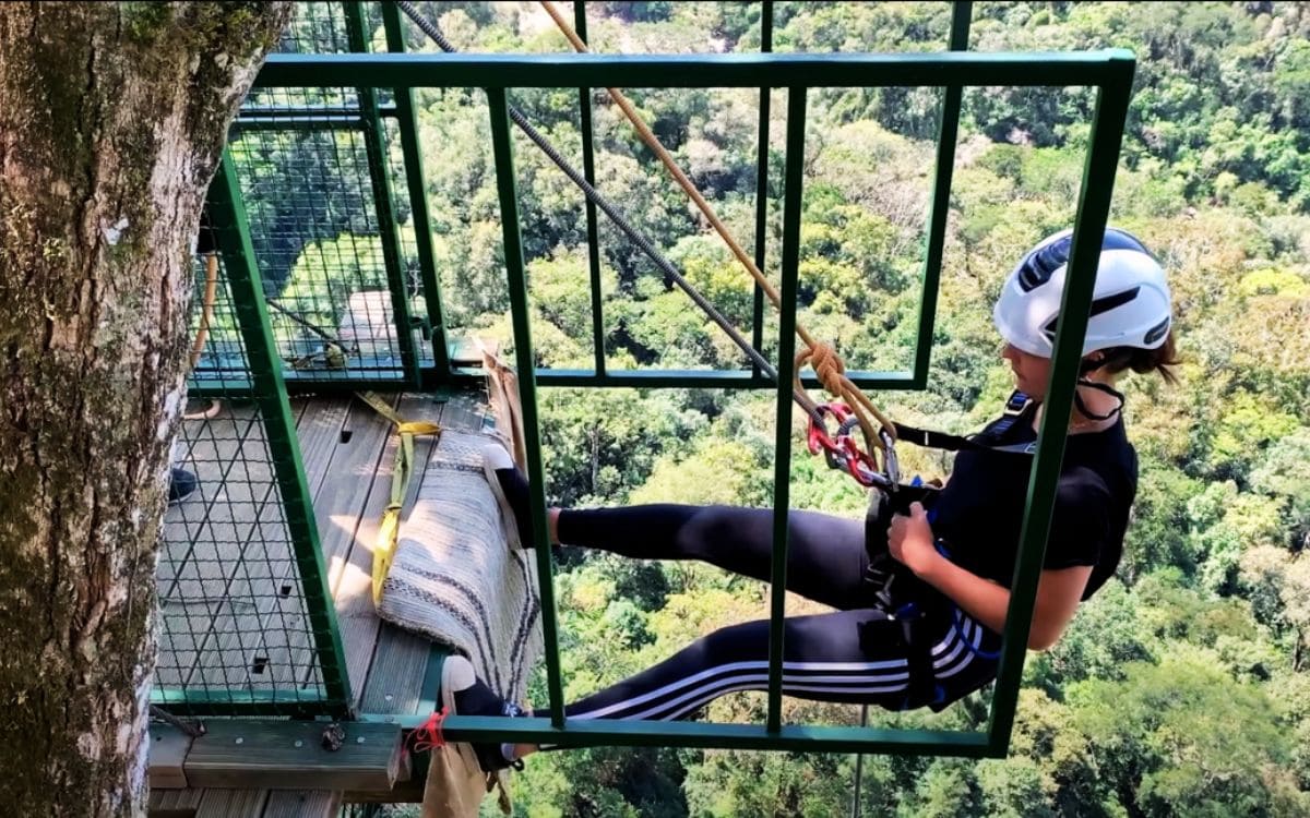 rapel de plataforma no salto sete adventure park