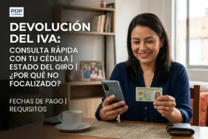 Mulher feliz segurando cartão e smartphone sobre reembolso VAT