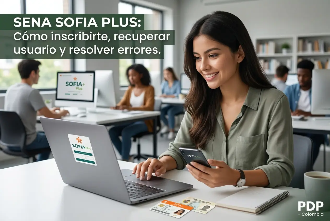 Mulher usando laptop SOFIA Plus em escritório moderno e iluminado