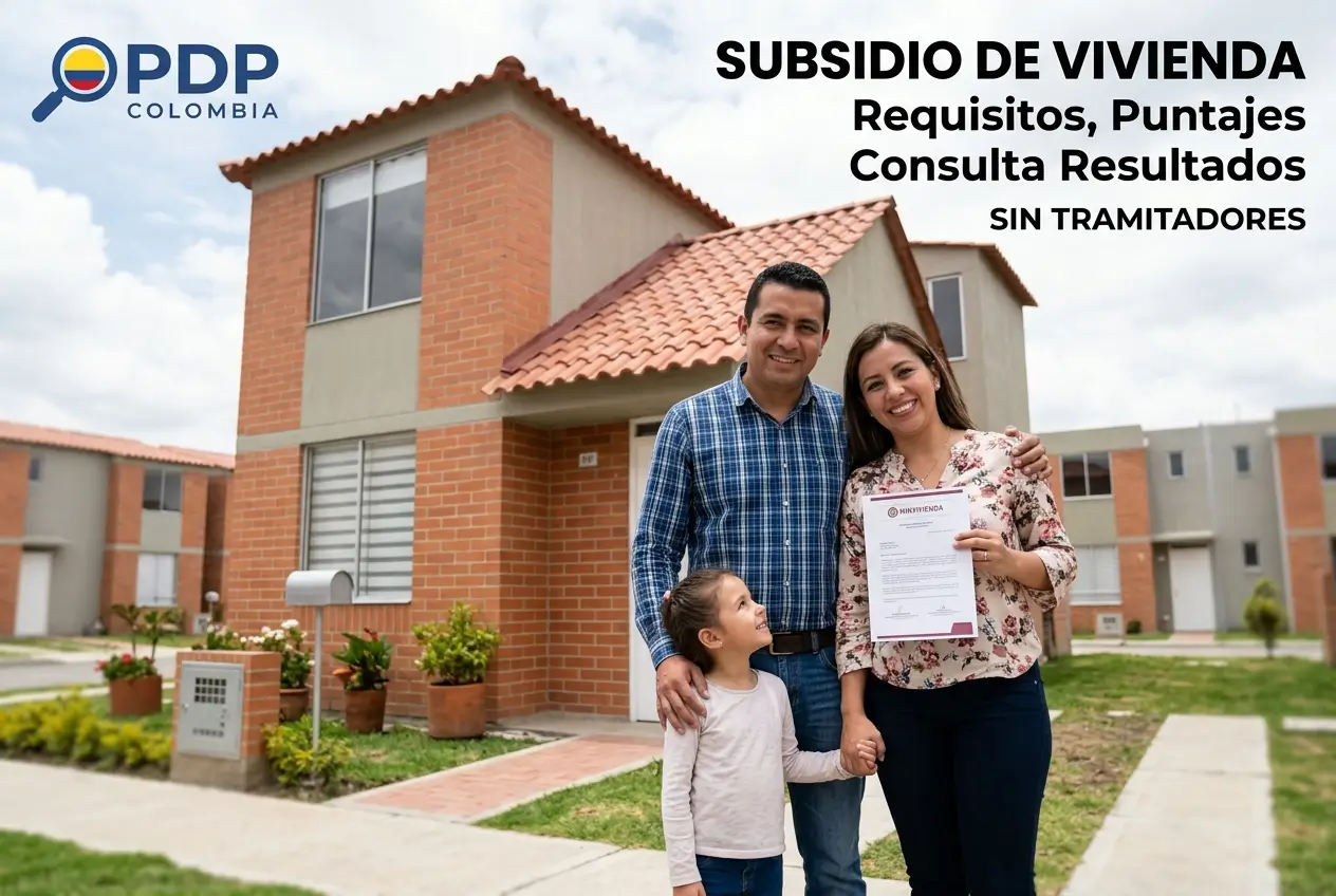 Família feliz com certificado de subsídio habitacional em 2026