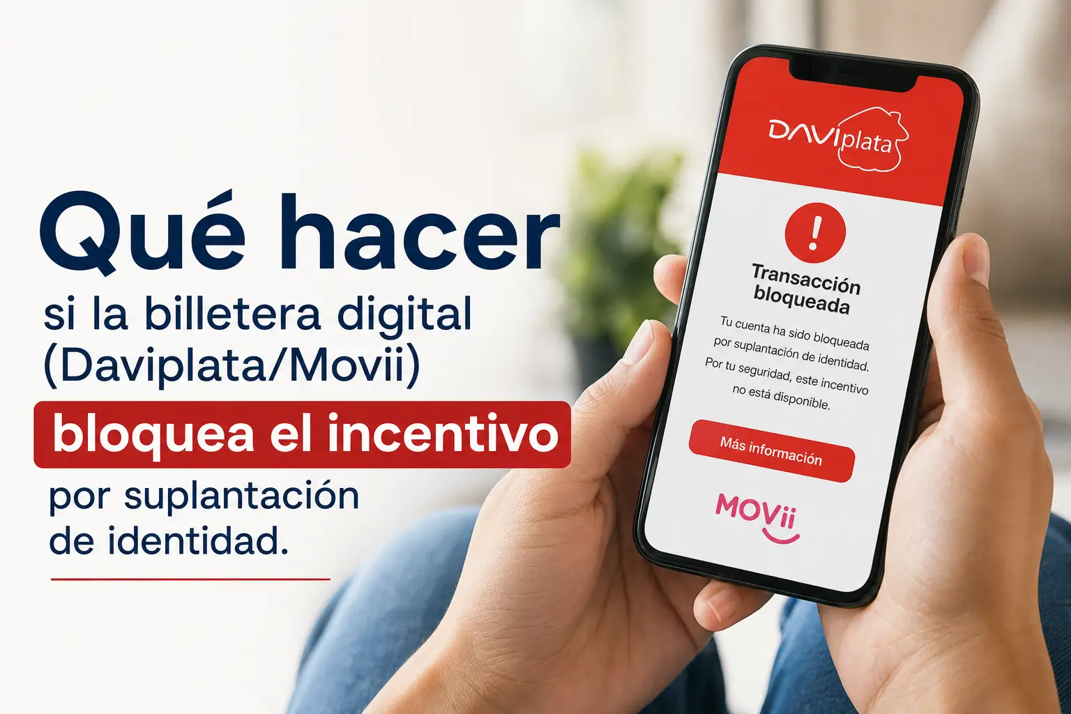 Notificação de 'Transação bloqueada' no celular contra suplantação