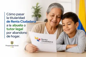 Avó e neto lendo sobre transferência de Renda Cidadã